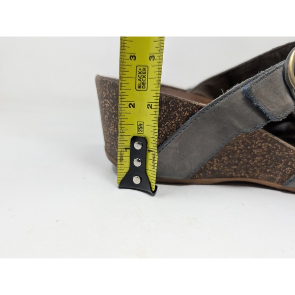 Dansko Women's Taupe Milled Nubuck Leather Susie Wedge Sandals Size 40 /‎ 9.5 10 - Picture 6 of 8